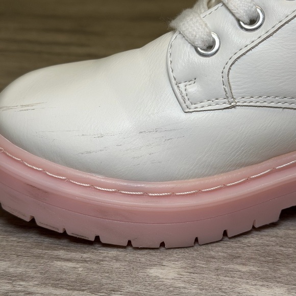 Sugar Lace-Up Boots in White and Pink - Picture 17 of 17